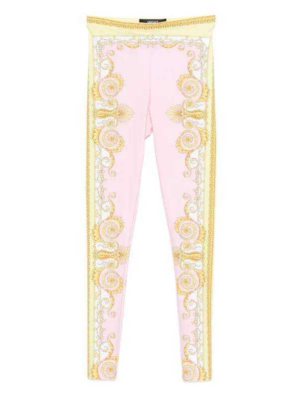 Baroque-Print Leggings sold by Wanan Luxury