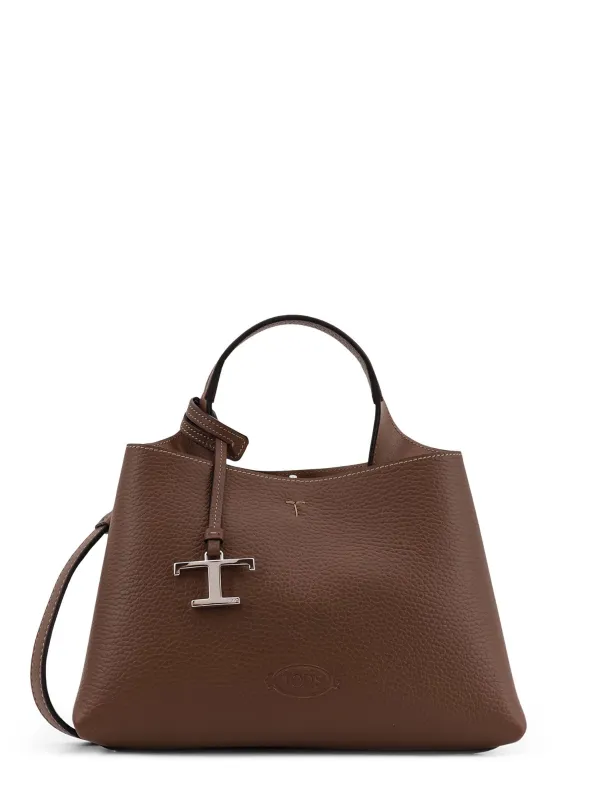 Leather Crossbody Bag With Metal T-Timeless Logo sold by Wanan Luxury