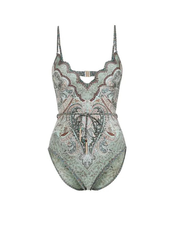 Wanderlust Scallop One-Piece Swimsuit sold by Wanan Luxury