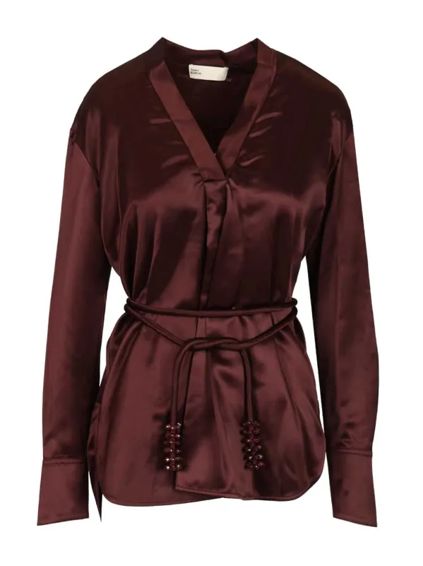 Viscose Top Shirts Bordeaux sold by Wanan Luxury