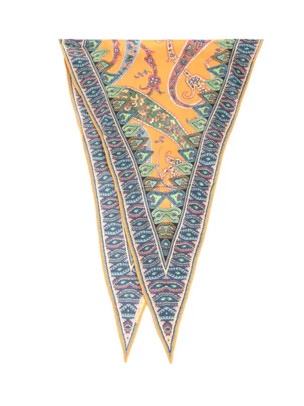 Diamond-Shaped Silk Scarf Scarves And Foulards Multicolor made by Etro