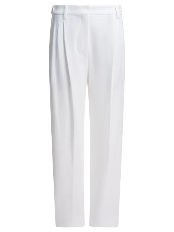 Baggy Cotton Tailored Pants Trousers White sold by Wanan Luxury