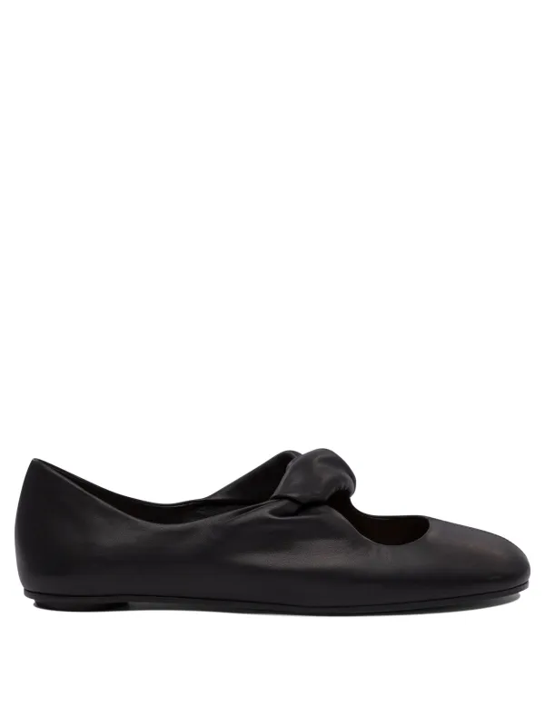 Twisted Detail Ballet Flats Ballerinas Black made by Alexander McQueen