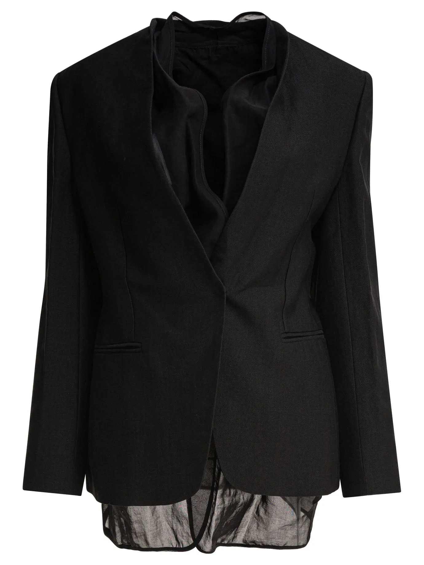 Blazer With Integrated Tank Top Jackets And Coats Black sold by Wanan Luxury