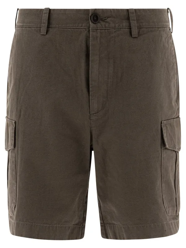 Cotton And Linen Cargo Shorts Green sold by Wanan Luxury