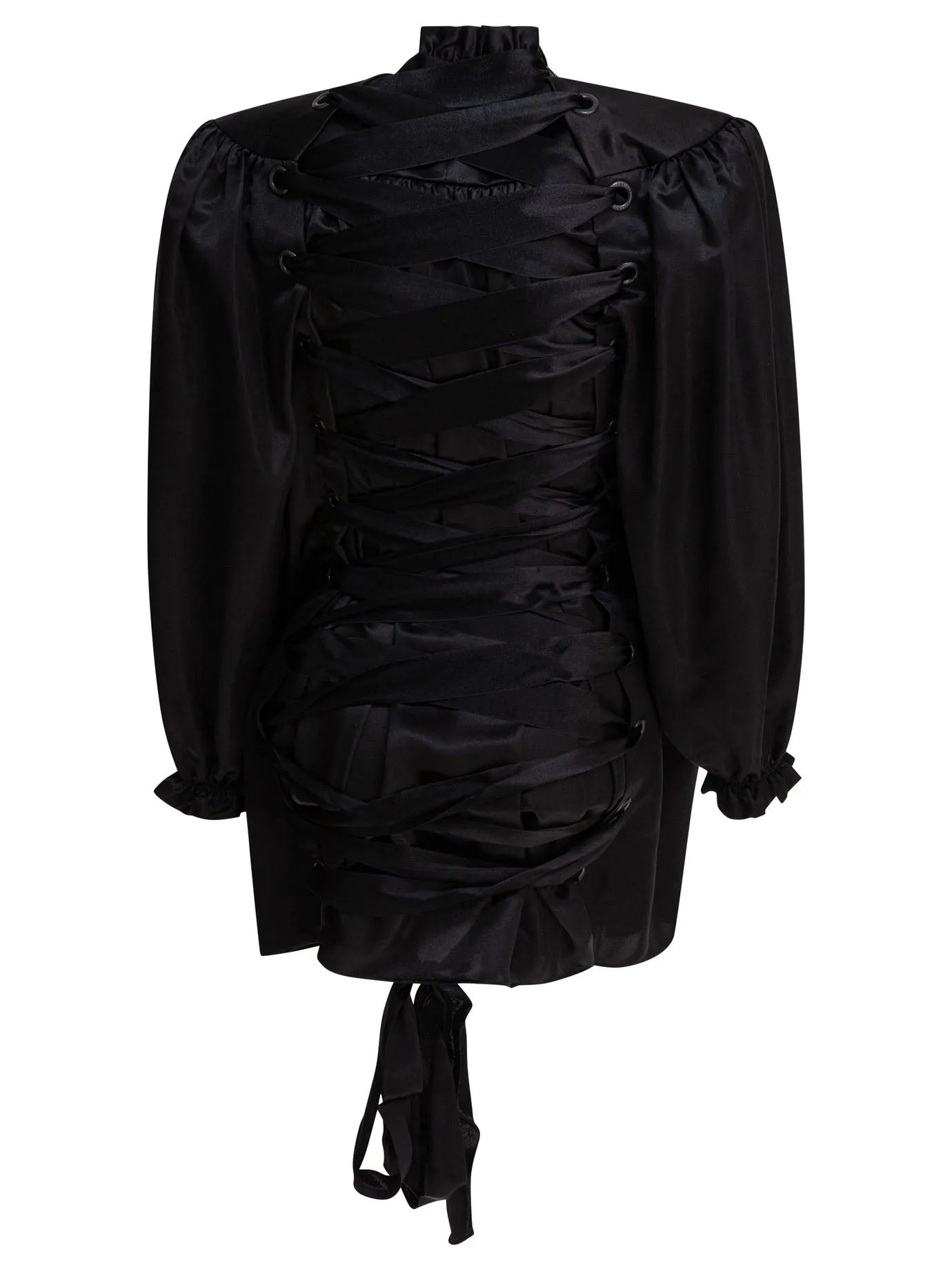Lace-Up Blouse Shirts Black sold by Wanan Luxury product image thumbnail 2