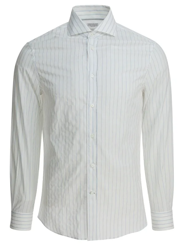Cotton Striped Shirt Shirts White sold by Wanan Luxury
