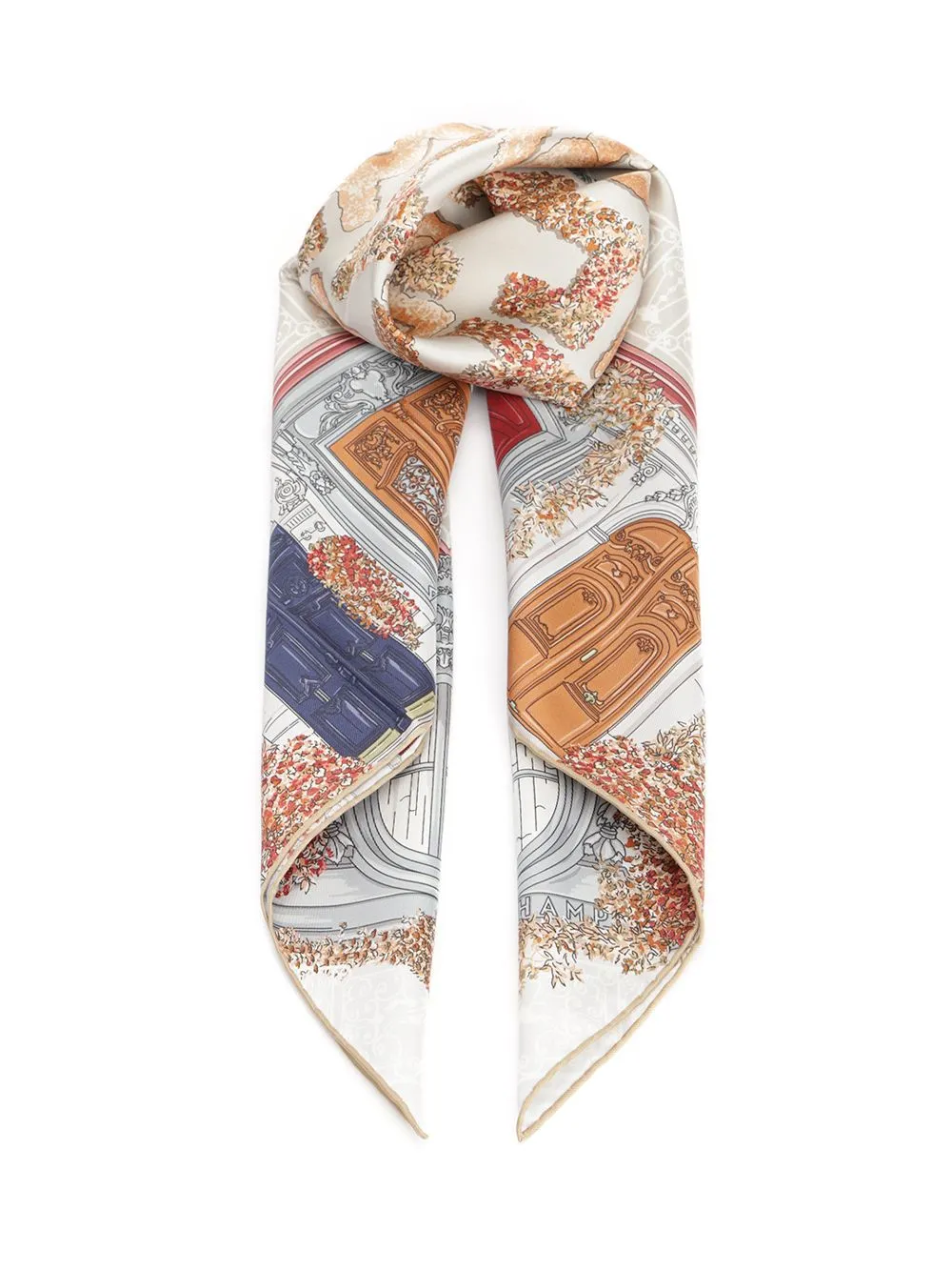 Parisian Garden Scarves And Foulards Grey sold by Wanan Luxury