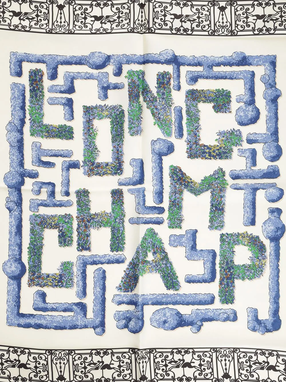 Parisian Garden Scarves And Foulards Blue sold by Wanan Luxury product image thumbnail 3