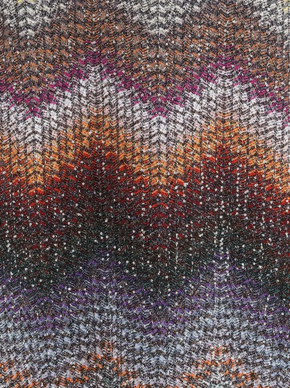 Long Halter-Neck Dress In A Greek-Style Zigzag Knit With Sequins sold by Wanan Luxury product image thumbnail 3