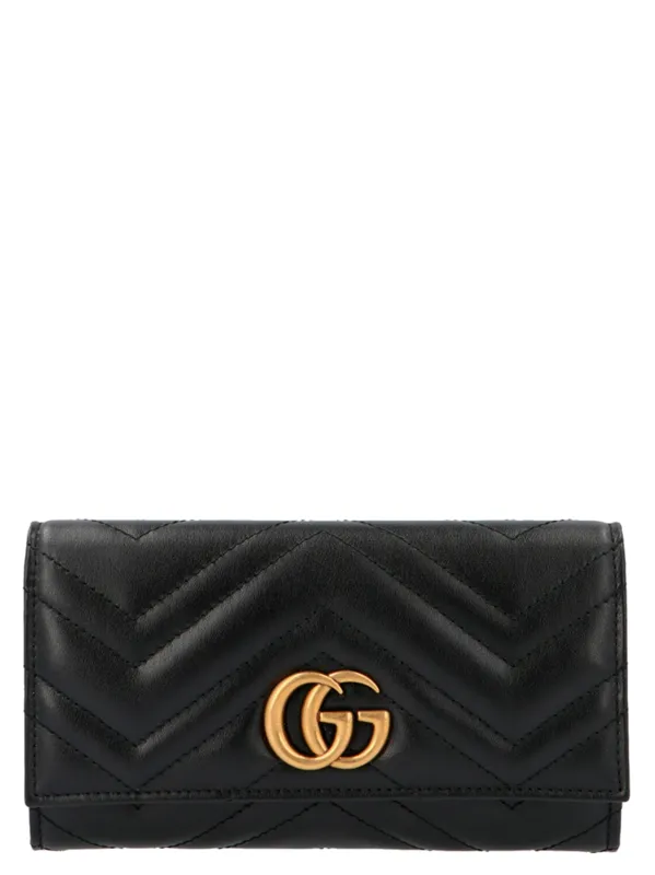 Continental Gg Marmont Wallets And Card Holders Black sold by Wanan Luxury