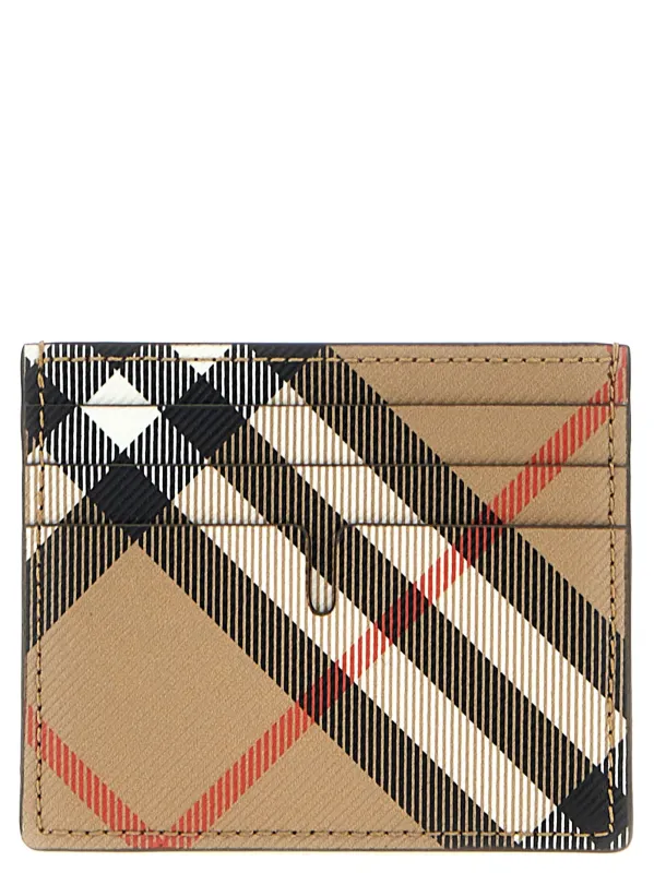 Tall Check Wallets And Card Holders Beige made by Burberry