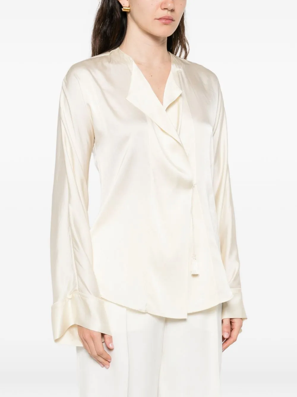 Silk Satin Shirt sold by Wanan Luxury product image thumbnail 4