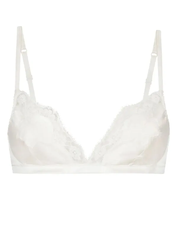 Soft-Cup Satin Bra With Lace Detailing sold by Wanan Luxury