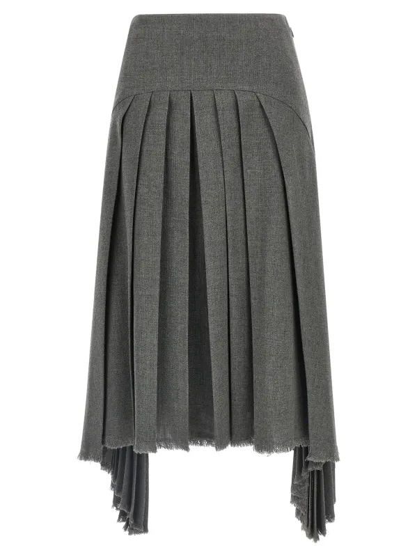 Pleated Skirt Skirts Gray sold by Wanan Luxury