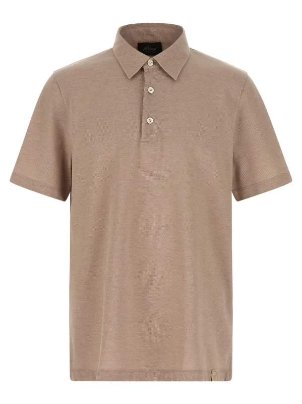 Cotton Shirt Polo Beige made by Brioni