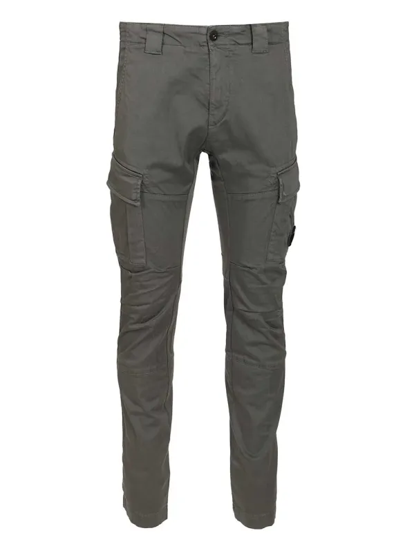 Stretch Cotton Satin Trousers Grey sold by Wanan Luxury