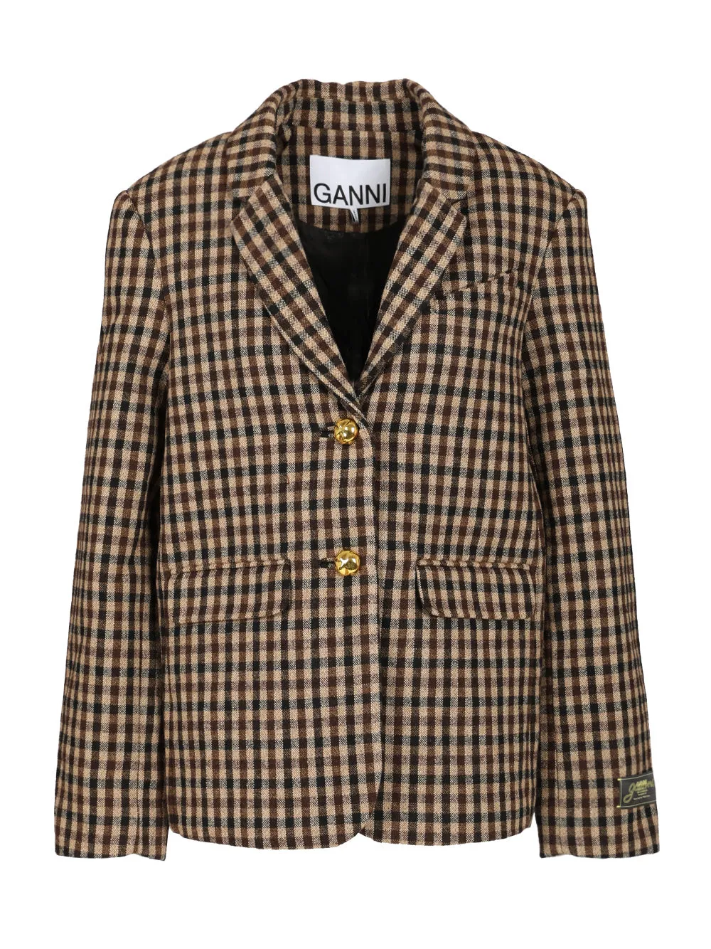 Checked Wool Blazer Jackets Brown sold by Wanan Luxury