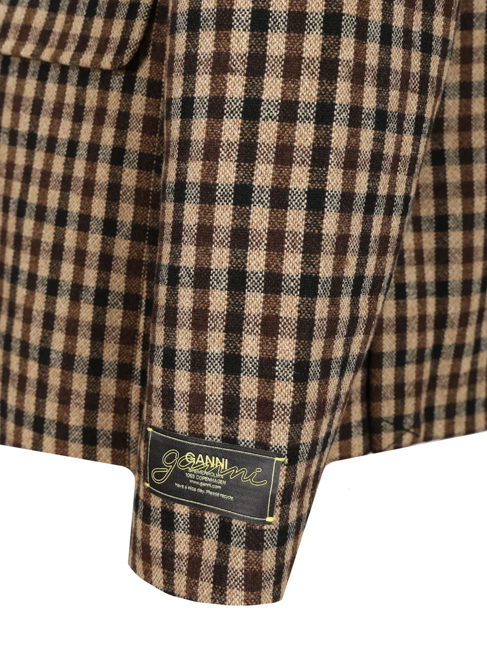 Checked Wool Blazer Jackets Brown sold by Wanan Luxury product image thumbnail 5