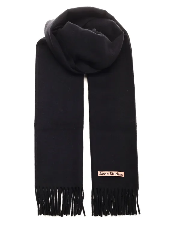Wool Scarf Scarves And Foulards Black sold by Wanan Luxury