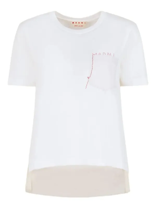 Cotton T-Shirt With Embroidered Marni Logo sold by Wanan Luxury