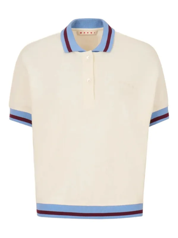 Striped Details Cotton PiquÉ Polo Shirt sold by Wanan Luxury