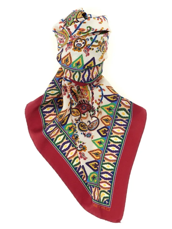 Floral Paisley Scarf Scarves And Foulards Multicolor sold by Wanan Luxury