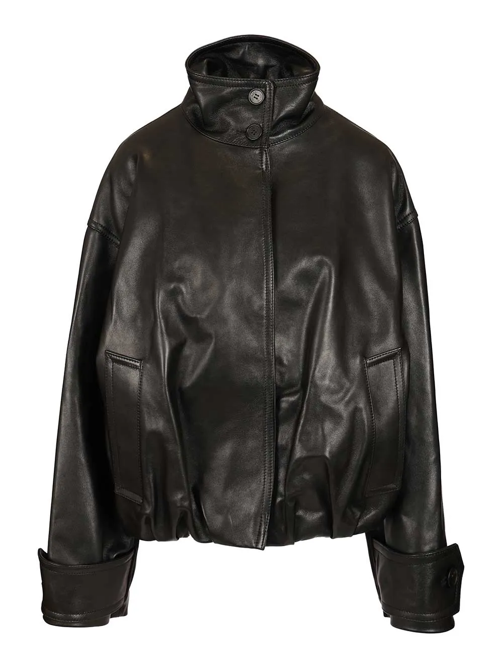 Black Leather Bomber Jackets Black sold by Wanan Luxury