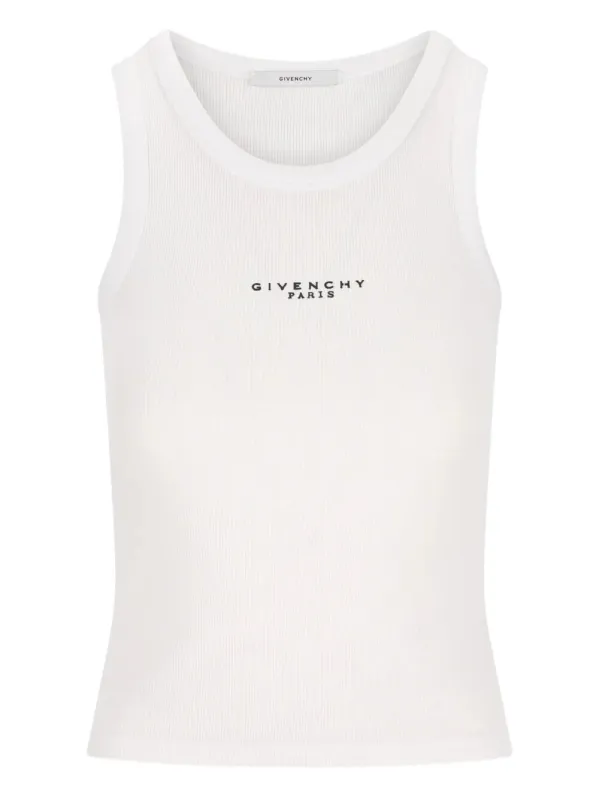 Slim-Fit Cotton Tank Top With Givenchy Paris Print sold by Wanan Luxury