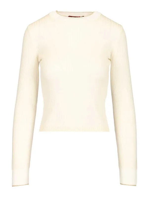 Crew Neck Knitwear White made by MaxMara