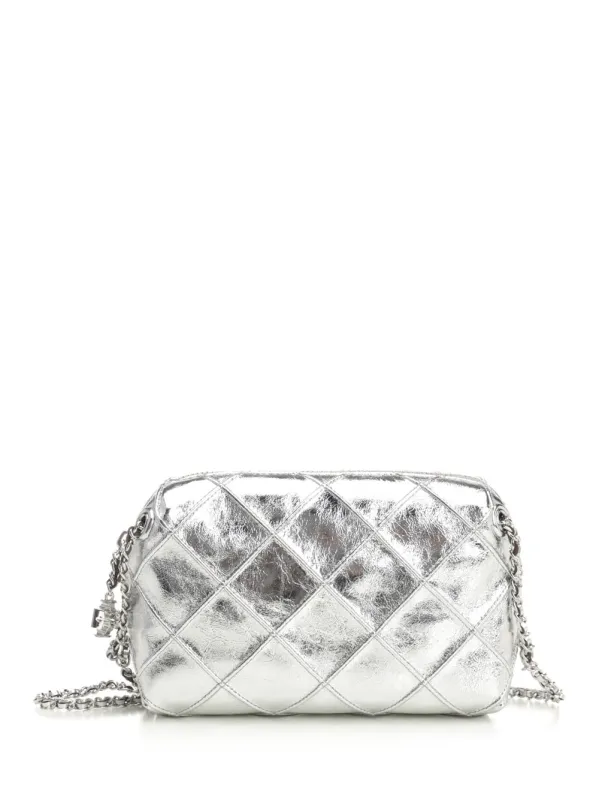 Fleming Metallic Soft Crossbody Bag Crossbody Bags Silver sold by Wanan Luxury