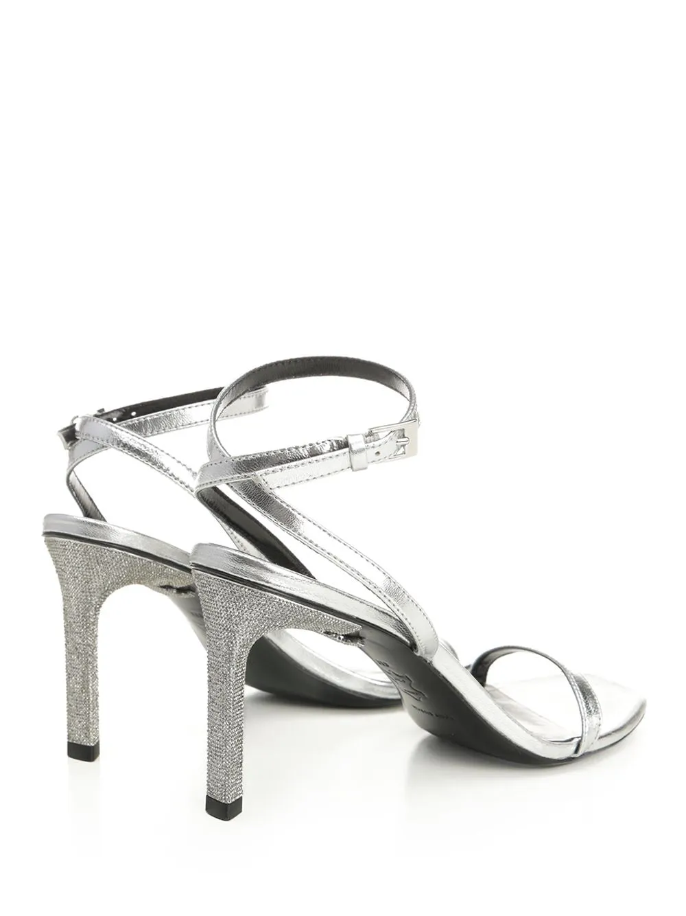 Metallic Leather With Crystal Sandals Silver sold by Wanan Luxury product image thumbnail 3