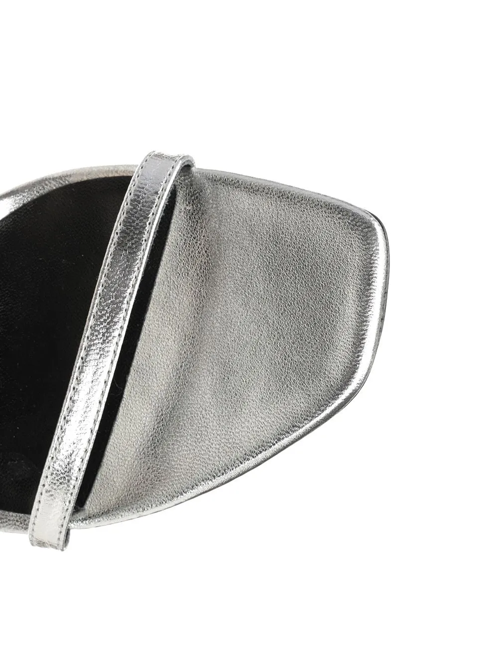 Metallic Leather With Crystal Sandals Silver sold by Wanan Luxury product image thumbnail 4