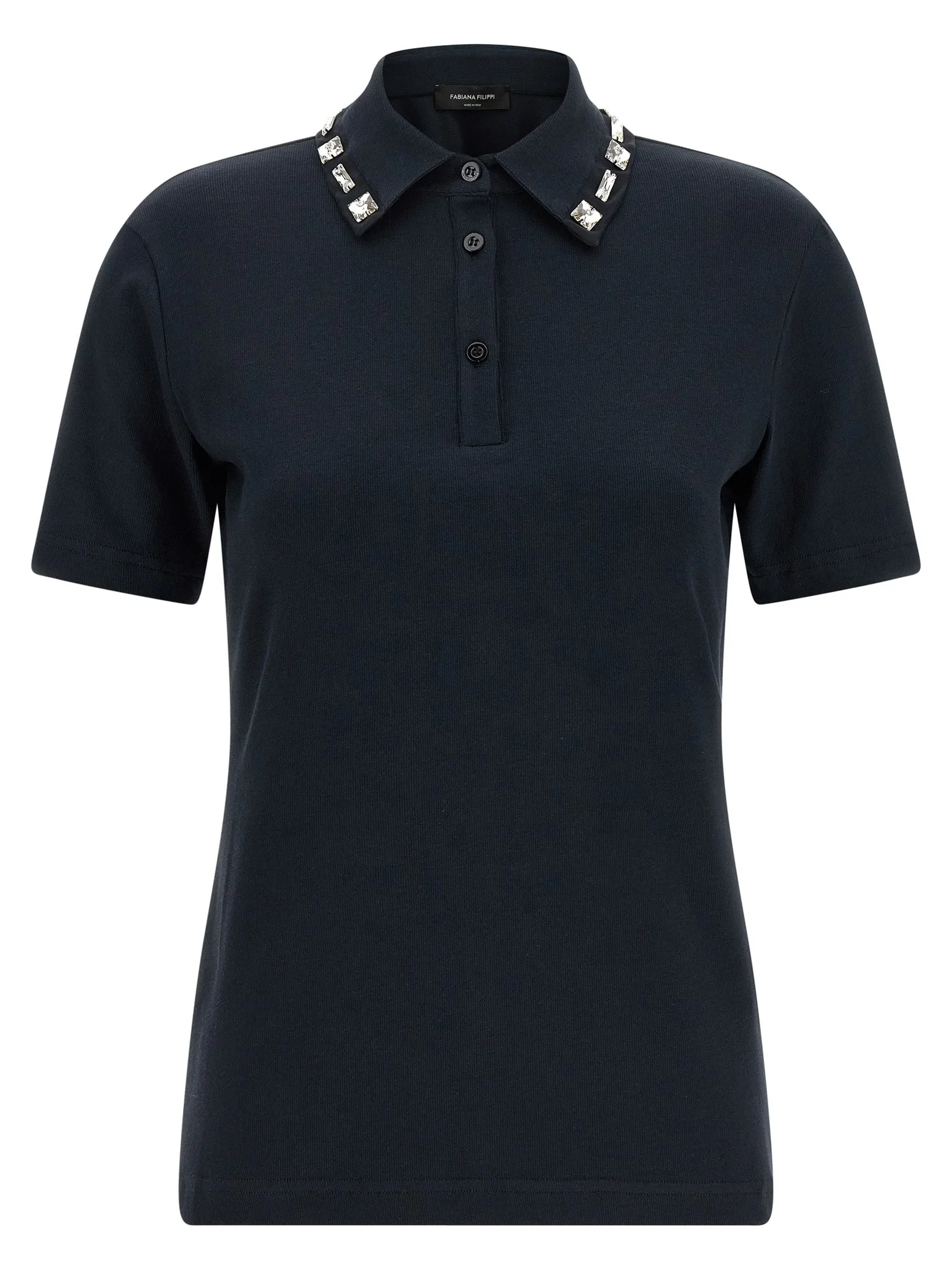 Crystal Collar Shirt Polo Blue sold by Wanan Luxury