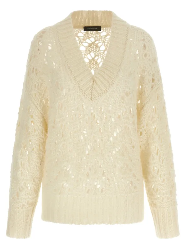 Platinum Mohair Sweater Sweaters And Cardigans Beige sold by Wanan Luxury