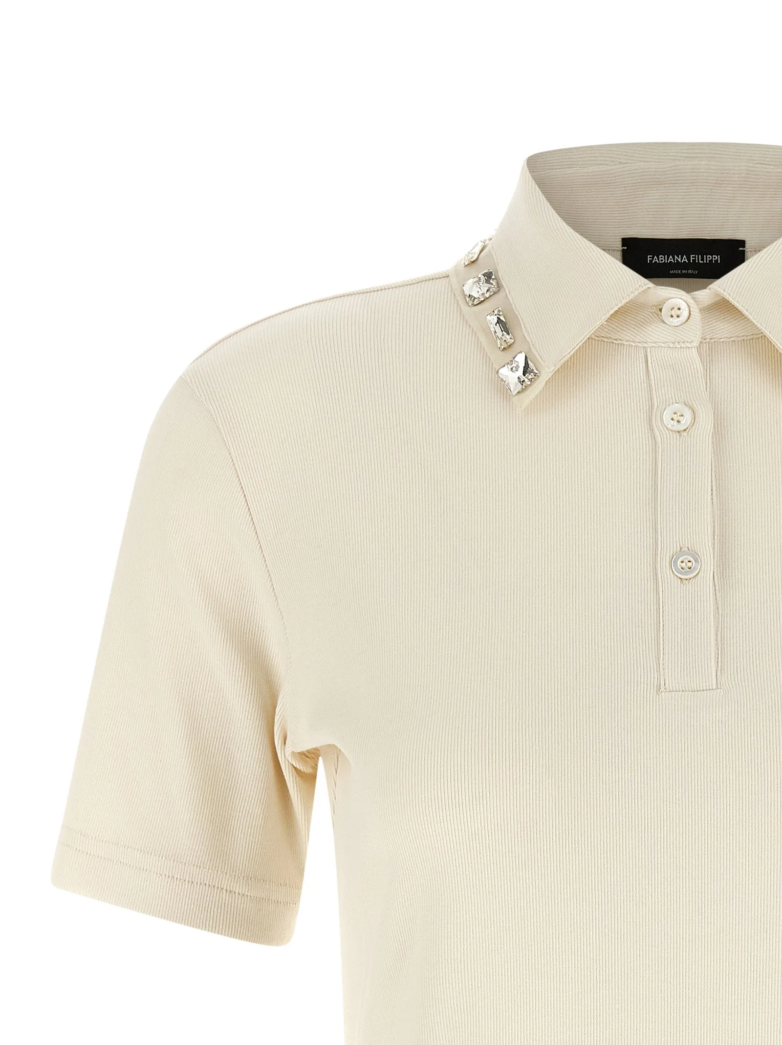Crystal Collar Shirt Polo Beige sold by Wanan Luxury product image thumbnail 3