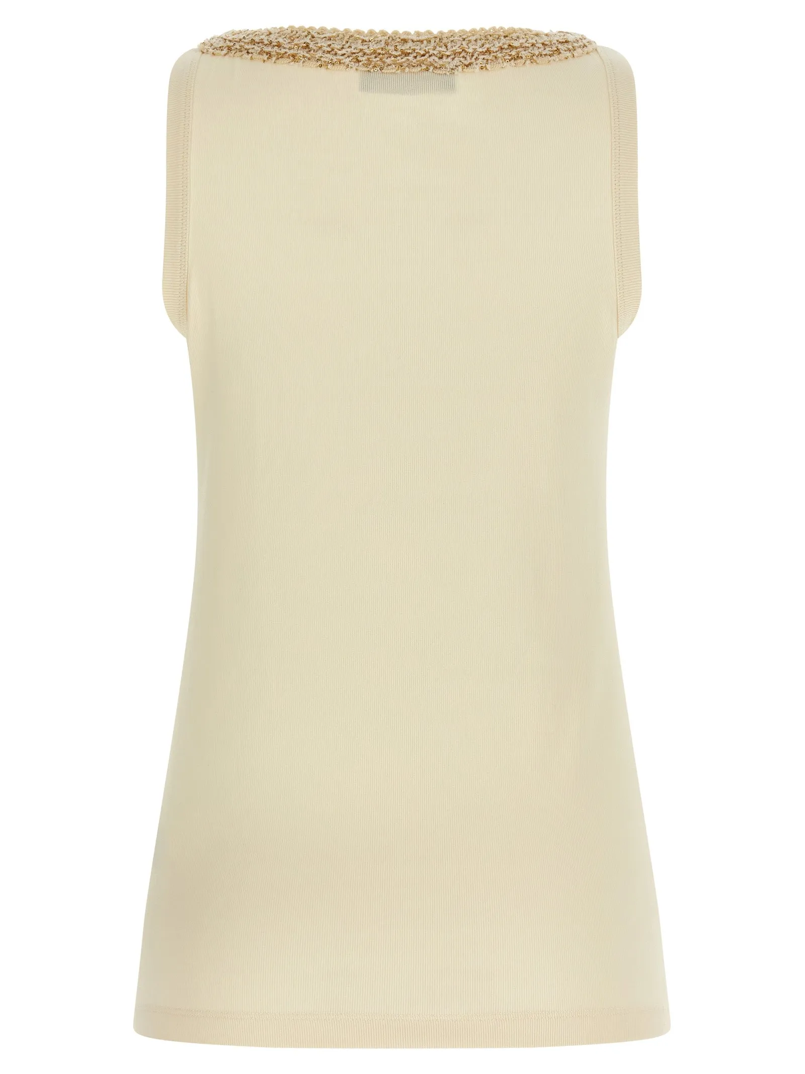 Tweed Insert Top Tops Beige sold by Wanan Luxury product image thumbnail 2