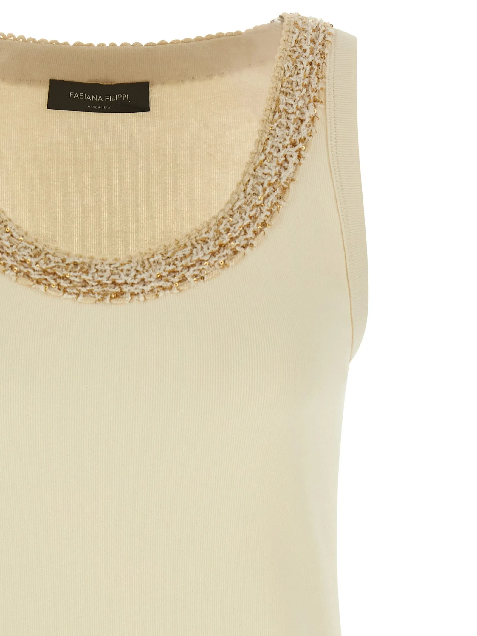 Tweed Insert Top Tops Beige sold by Wanan Luxury product image thumbnail 3
