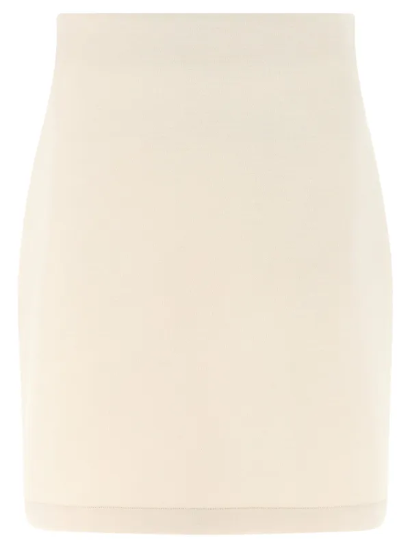 Cashmere Scuba Skirt Skirts Beige sold by Wanan Luxury