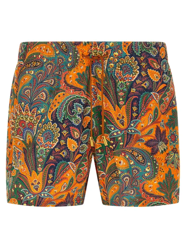 Paisley Floral Swimsuit Beachwear Orange sold by Wanan Luxury