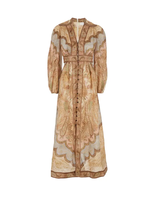 Wanderlust Multicolor Linen Dress sold by Wanan Luxury