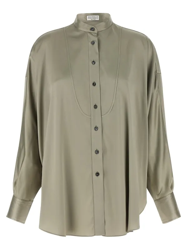 Korean Collar Shirt Shirt And Blouse Green sold by Wanan Luxury