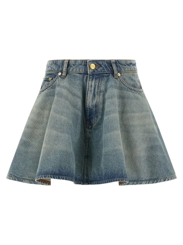 Tint Rigid Denim Skirts Blue sold by Wanan Luxury
