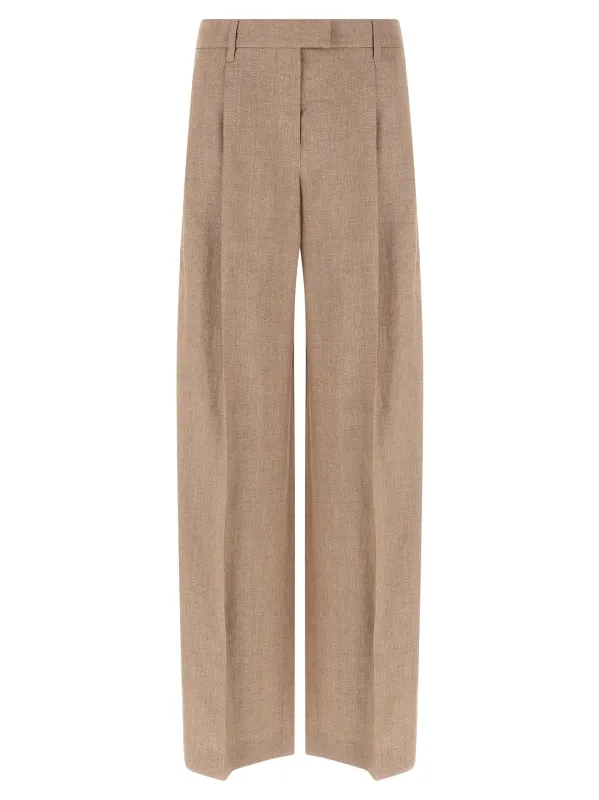 Loose Pleated Pants Pink made by Brunello Cucinelli
