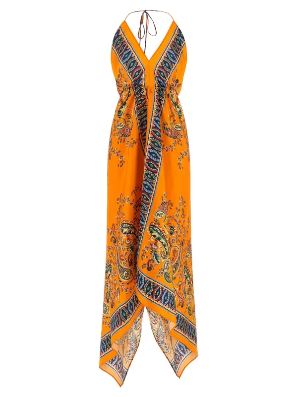 Floral Paisley Dress Dresses Orange sold by Wanan Luxury