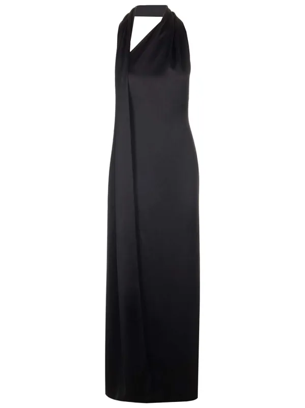 Scarf Dress In Technical Satin Dresses Black made by Loewe