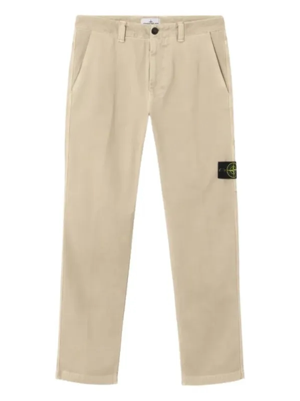 Organic Panama Cotton Regular Fit Trousers With Utility Pocket made by Stone Island