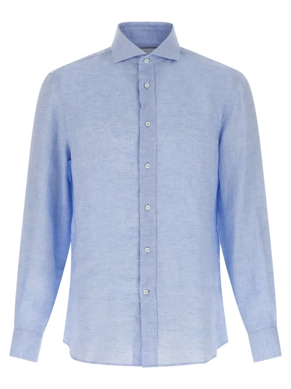 Linen Shirt Shirt And Blouse Light Blue sold by Wanan Luxury