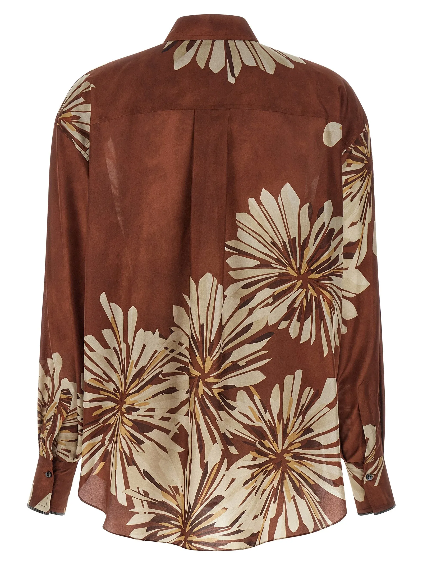 Floral Patterned Shirt Shirt And Blouse Brown sold by Wanan Luxury product image thumbnail 2