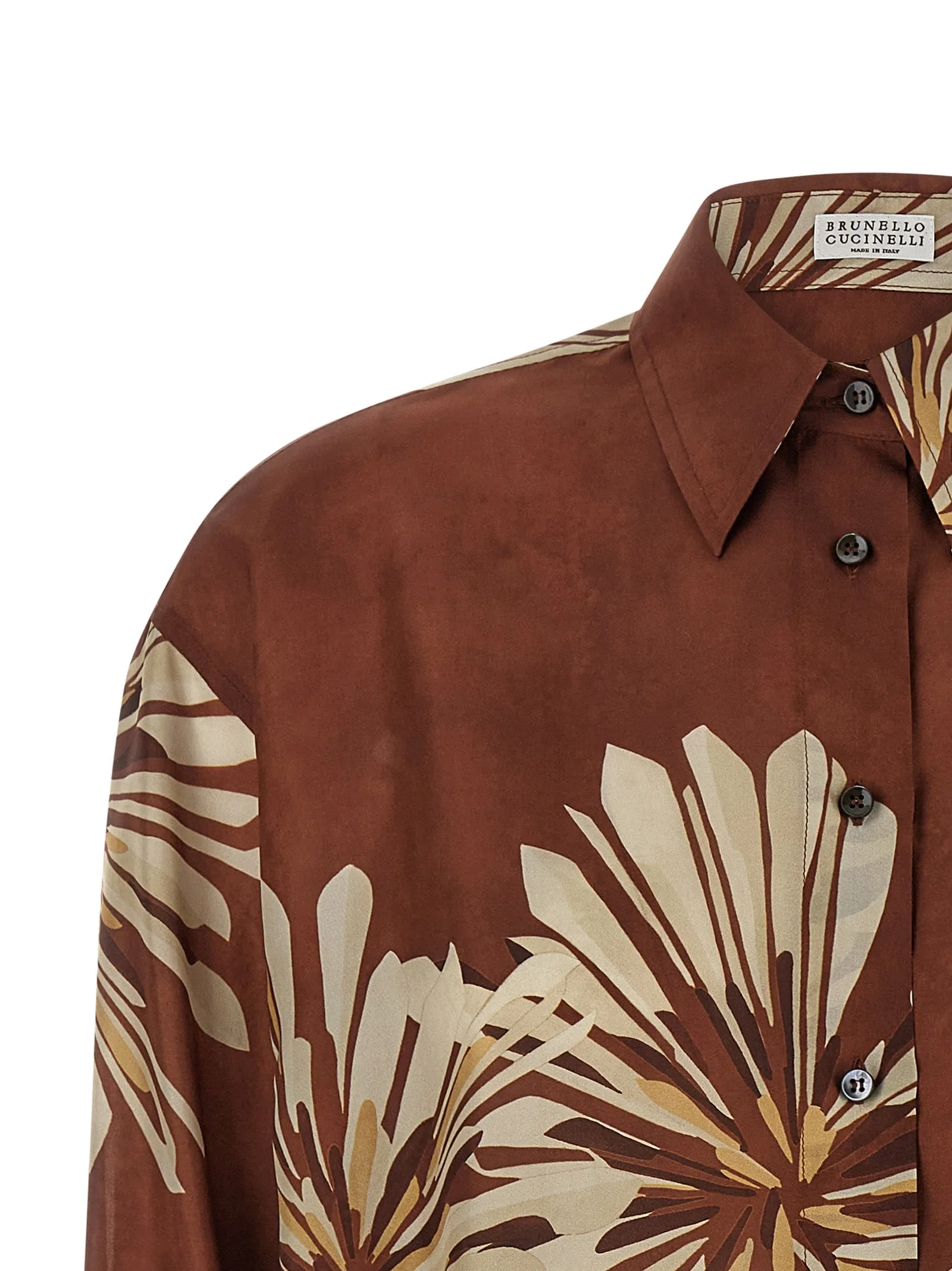Floral Patterned Shirt Shirt And Blouse Brown sold by Wanan Luxury product image thumbnail 3